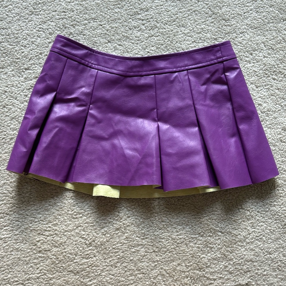 Shein Purple Leather Mini Skirt